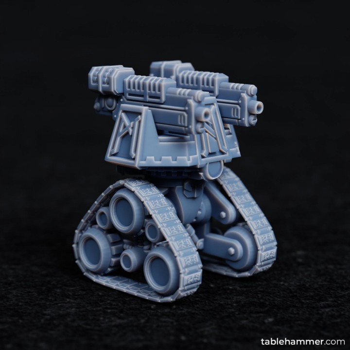 Dwarf turret: Mobile turret gun | 3D printed figures in beige, ready to paint (skin color)
