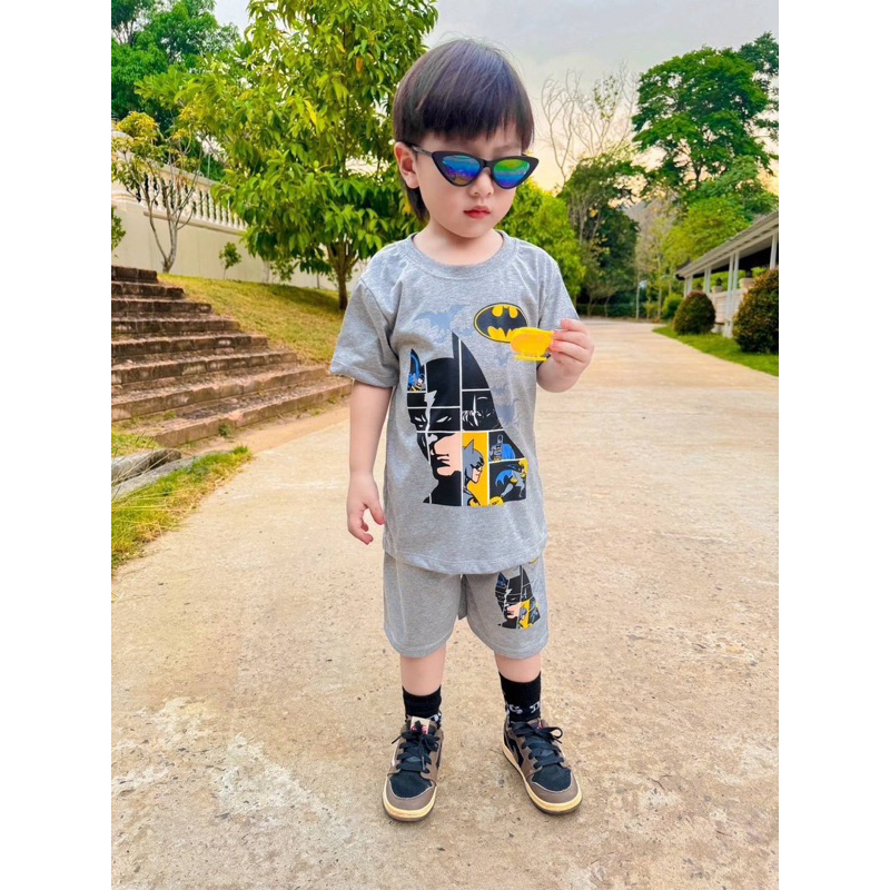 ชุดเซ็ทรุ่นสีพื้น เสื้อแขนสั้น+กางเกงขาสั้น ชุดเด็ก ลายซุปเปอร์ฮีโร่ ผ้าCotton100% - รูปที่ 6