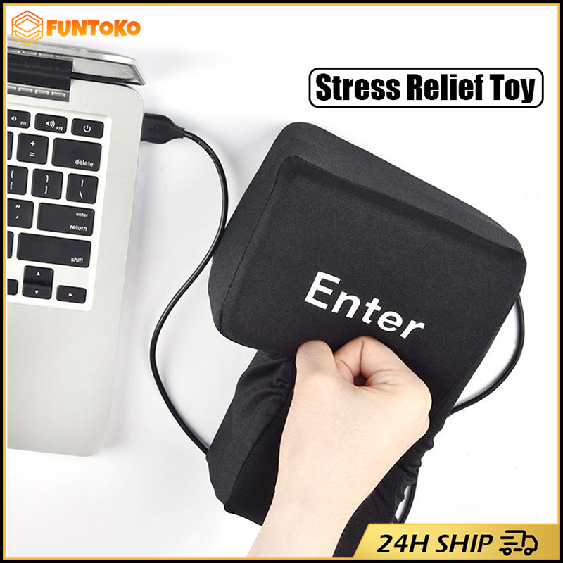 สินค้ามีคุณภาพ ปุ่ม enter ยักษ์ หมอนปุ่ม Enter  Key ทุบระบายอารมณ์ ของขวัญชาวออฟฟิศ