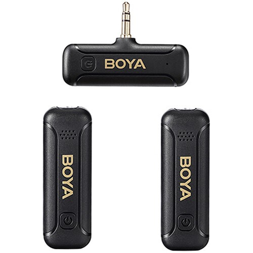 BOYA BY-WM3T2-M2 2-Person Mini Wireless Microphone System for Cameras and Smartphones (2.4 GHz) by F