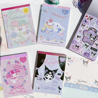 (ญี่ปุ่นแท้ 100%) คอลใหม่มาแล้วค่า กระดาษโน้ต ฉีก memo pad + sticker sanrio ขนาด A6 ลิขสิทธิ์แท้ สมุดจด