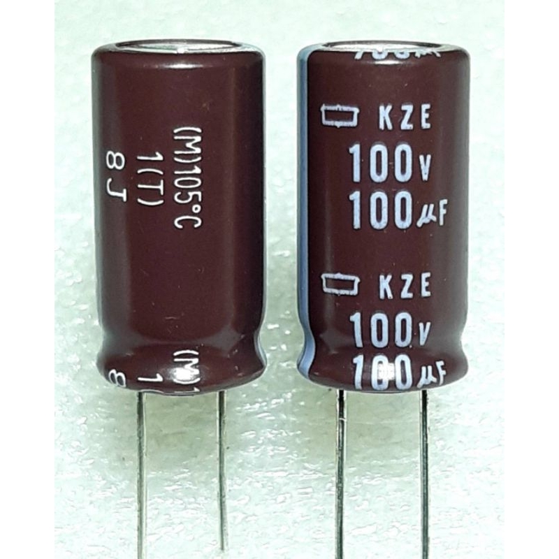NCC Nippon Chemi-con KZE 100uf 100v 105° capacitor ตัวเก็บประจุ คาปาซิเตอร์