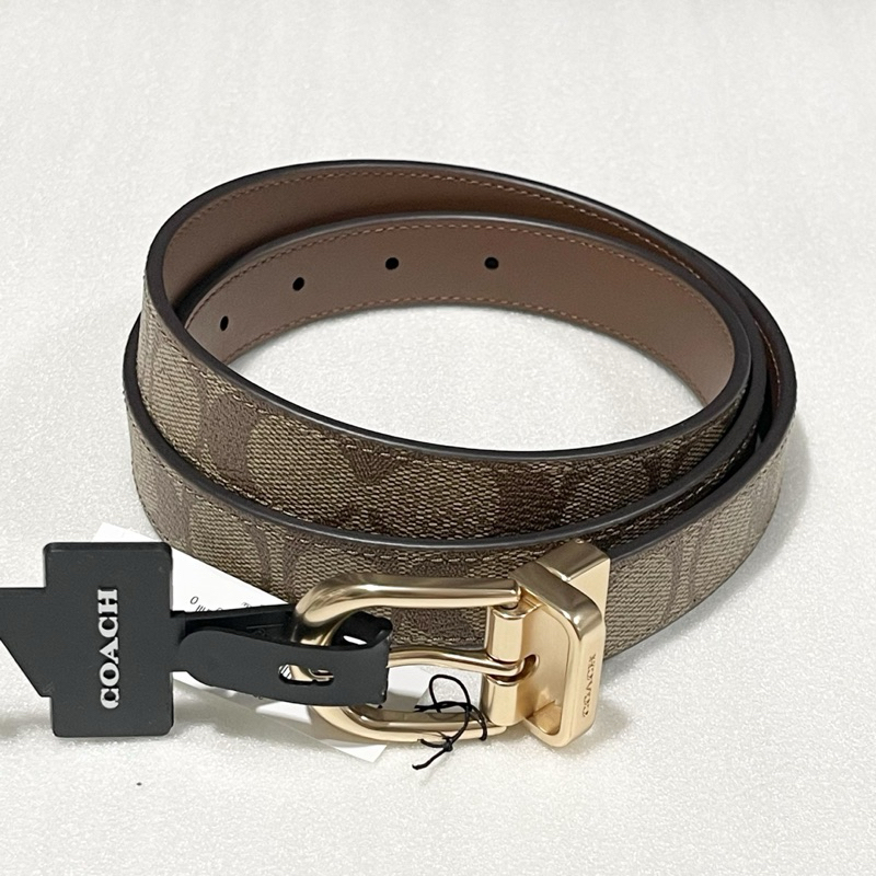 พร้อมส่งที่ไทยแท้ 100 % เข็มขัด COACH SIGNATURE CLASSIC BUCKLE  CUT TO  SIZE BELT  25 mm.