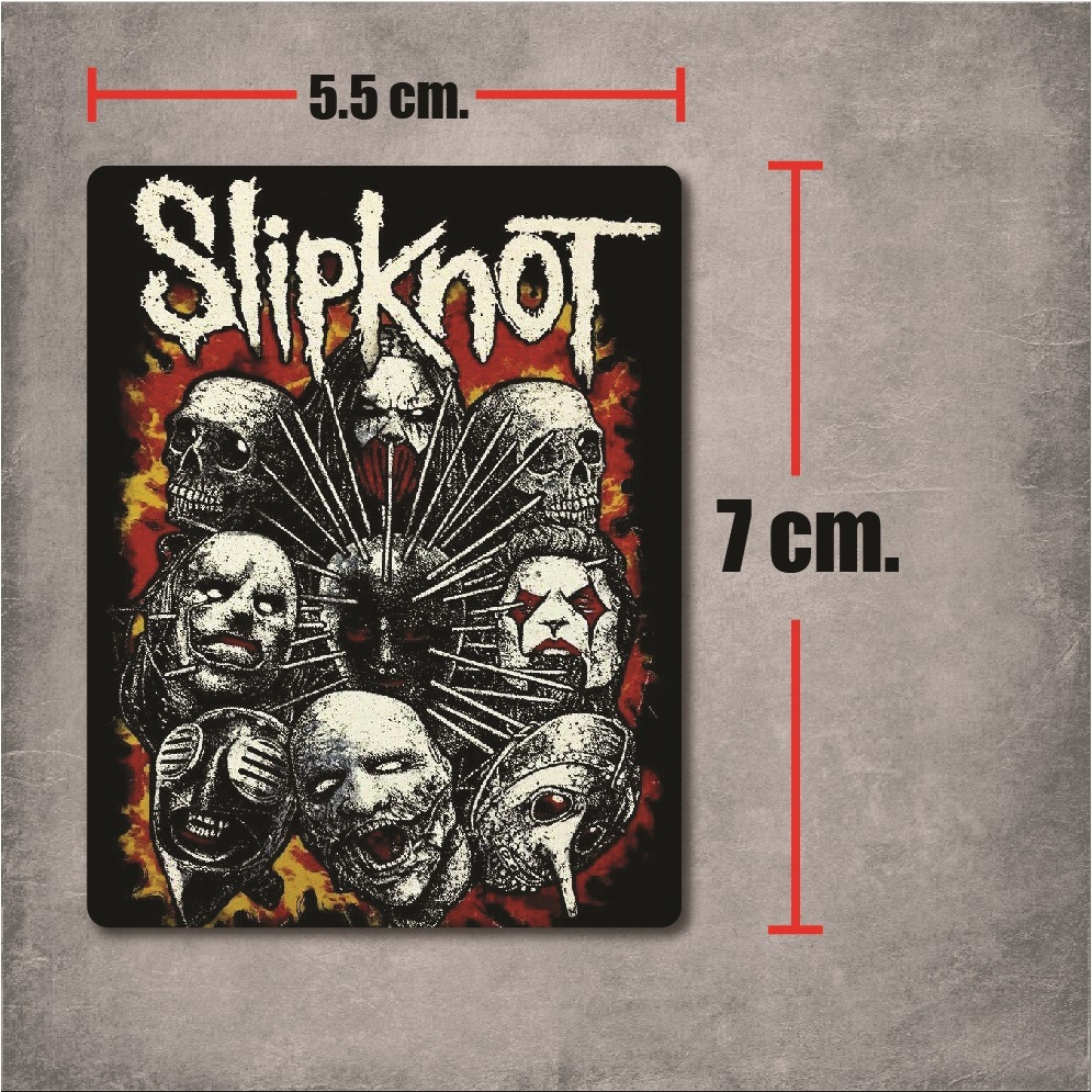 sticker pvc slipknot square สติกเกอร์ วงดนตรี สลิปน็อต งานพิมพ์ดีที่สุด OFFSET PRINTING เคลือบ UV กันแดด กันน้ำ