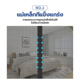 🦟🦟80/90/100/110x210cmมุ้งลวดแม่เหล็ก ไนล่อน ม่านติดประตู ม่านกันยุง ระบายอากาศได้ดี พร้อมส่ง