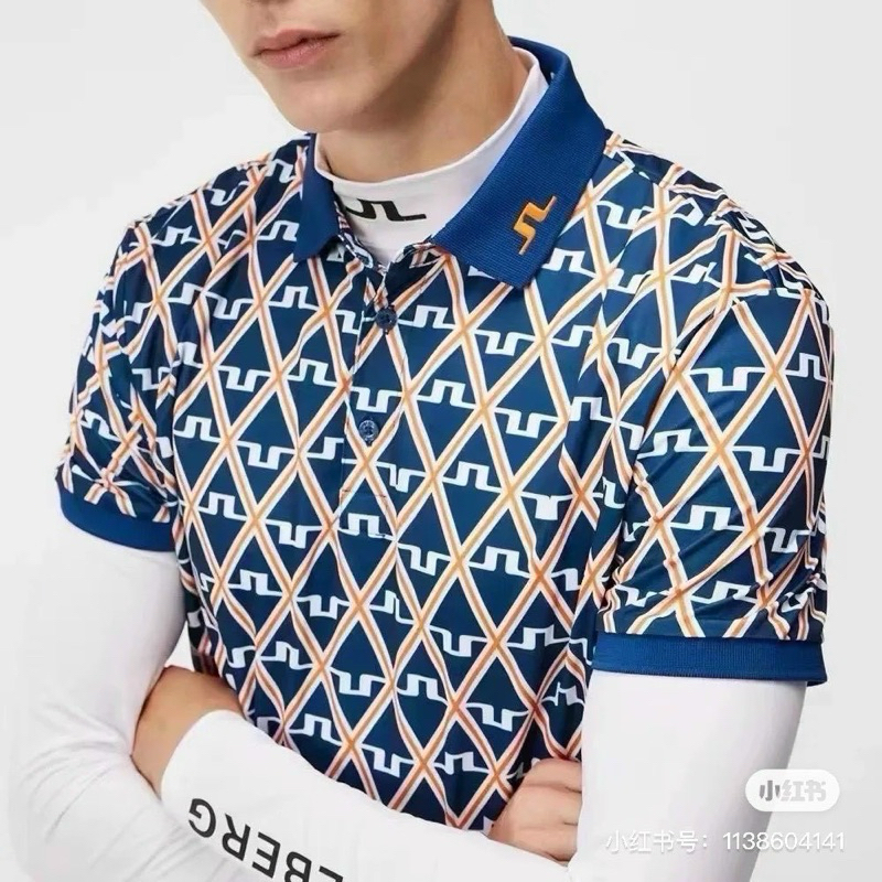 เสื้อโปโลตีกอล์ฟผู้ชายแขนส้นJL รุ่นนี่ลาย ล่าสุด สวยมาก