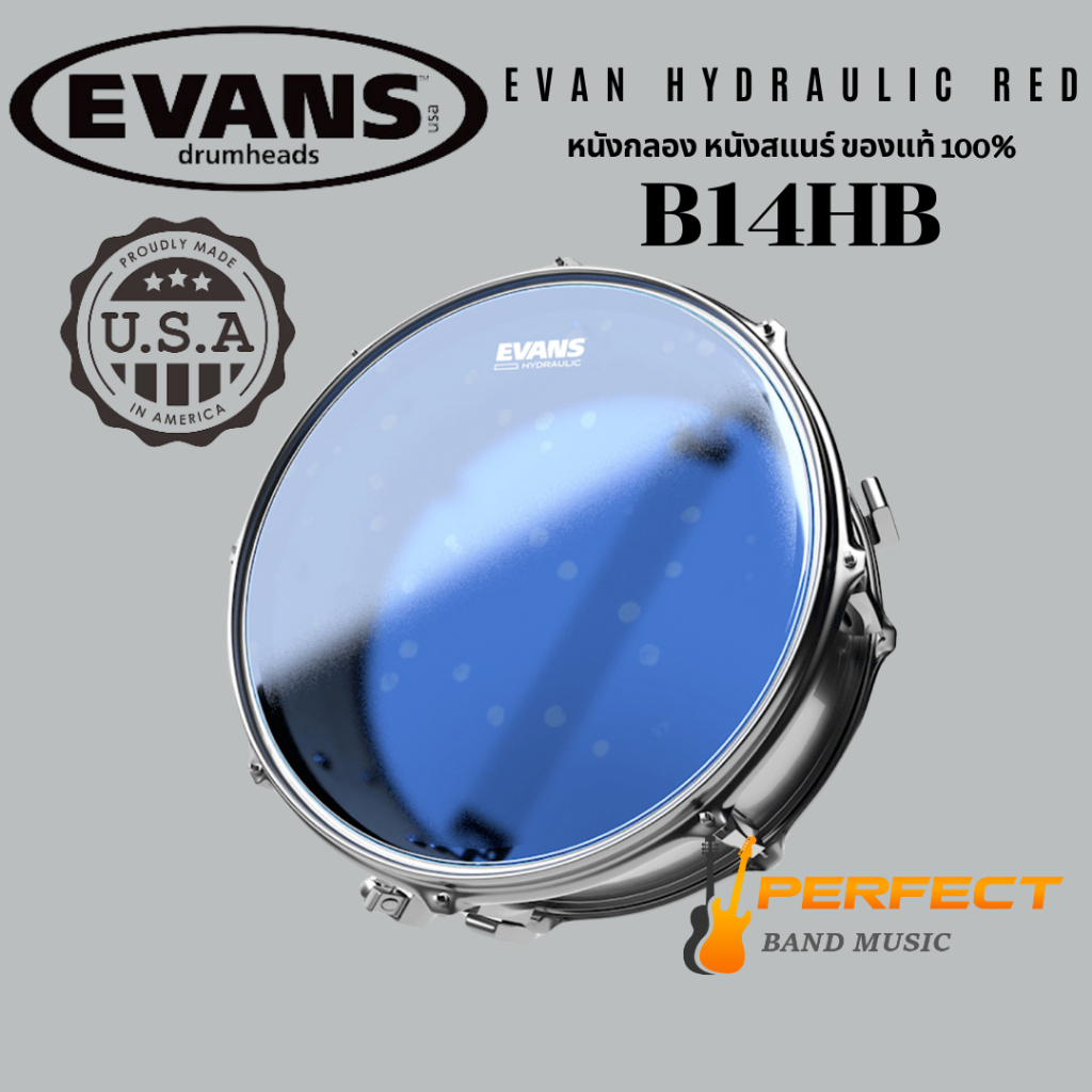 หนังกลองสแนร์ Evans B14HB 14 นิ้ว สีฟ้า