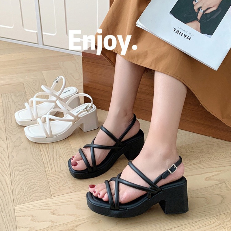 Fshow พร้อมส่ง โกดังไทย รองเท้าส้นสูงแฟชั่นใหม่ สไตล์เกาหลี งานรุ่นนี้บอกเลยกำลังมาแรง ใครๆเค้าก็ใส่กัน ไม่อยากตกเทรนด์