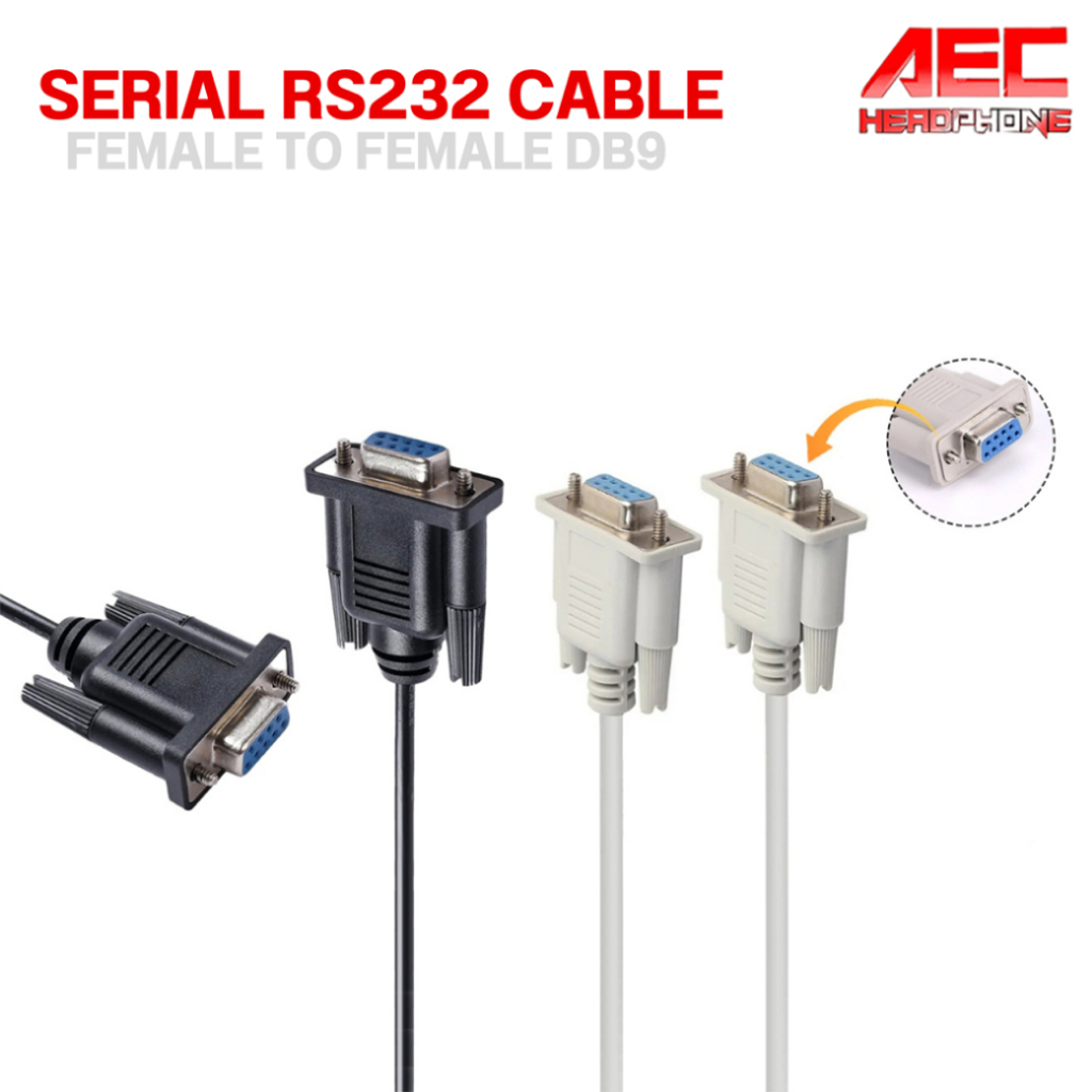 Serial RS232 Cable 9-Pin F- F Cable DB9 สายต่อตรง Serial RS232 เมีย-เมีย