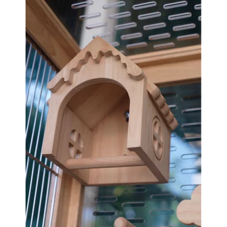 LP175 บ้านนก คอนนก อุปกรณ์ตกแต่งกรงนก สำหรับนกเล็ก เช่นฟอพัส ทำจากไม้ยางพาราเกรดA สวยงาม แข็งแรง