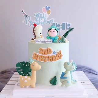 ป้ายปักเค้ก Happy Birthday การ์ตูนน่ารัก ลูกโป่งรูปดาวหมวก