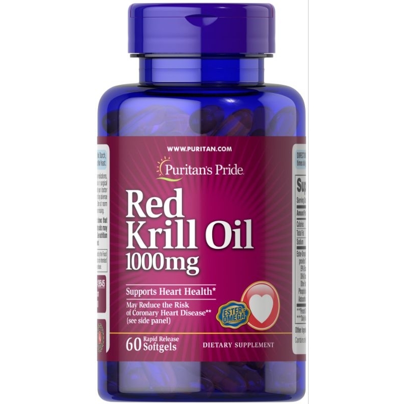 Puritan Red Krill Oil 1000 mg 60 Softgels