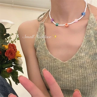 พร้อมส่ง สร้อยคอ ใส่ไปทะเล จี้ดอกไม้ ลูกปัด มุก หอย handmade น่ารัก ใส่ได้หลายเเบบ