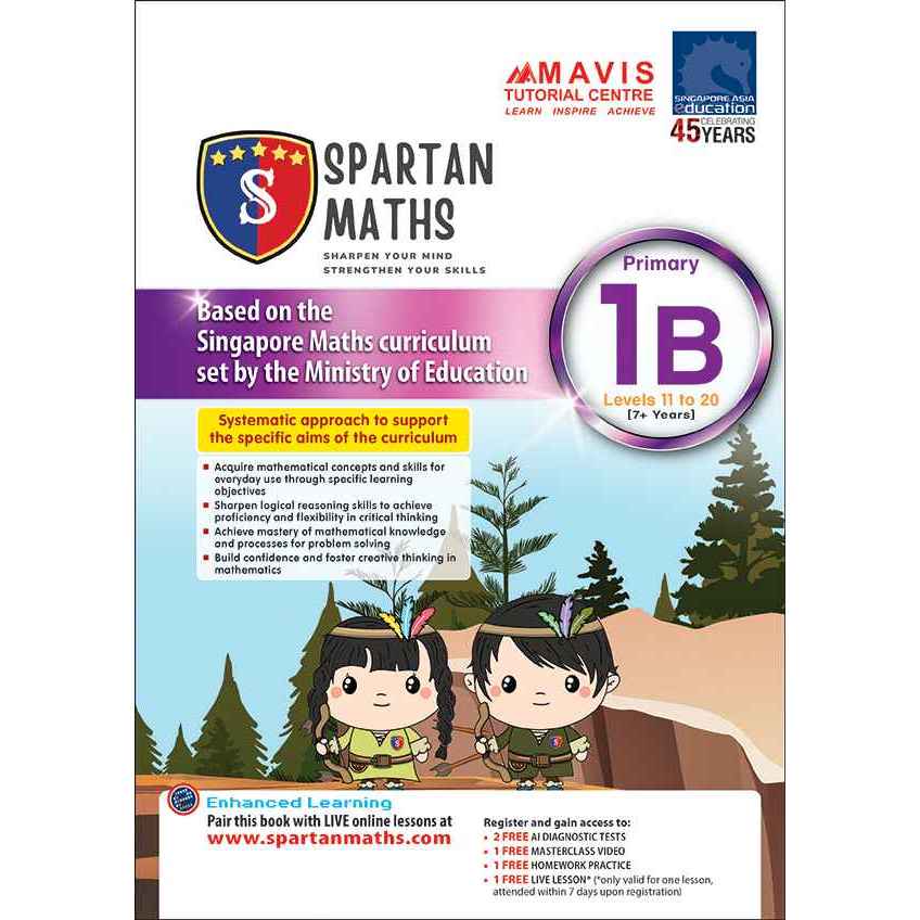Global Education แบบฝึกหัดคณิตศาสตร์ Spartan Maths Primary 1B (Levels 11 to 20)