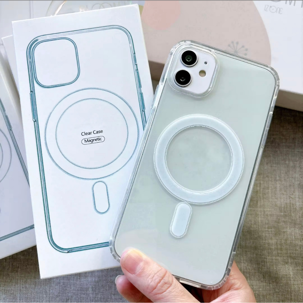 เคสแม่เหล็ก สำหรับ ไอโฟน 11 15 15Promax ใสกันกระแทก สำหรับ IPHONE 15 14 13 12 11 Pro Plus Promax X Xr Xs Max 7 8 SE2 SE3