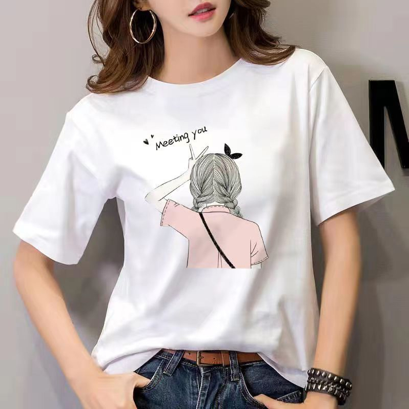 เสื้อยืดคอกลมผ้านิ่มใส่สบาย ลายแฟชั่นวินเทจ⚡️ พร้อมส่ง⚡️NO.M002