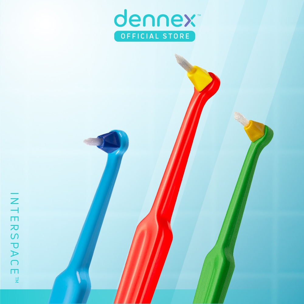 TePe interspace 12 Tips แปรงกระจุกปลายแหลม ขนนุ่ม  ขนาด 12 หัวจุก (1 ชิ้น คละสีด้ามแปรง) By Dennex