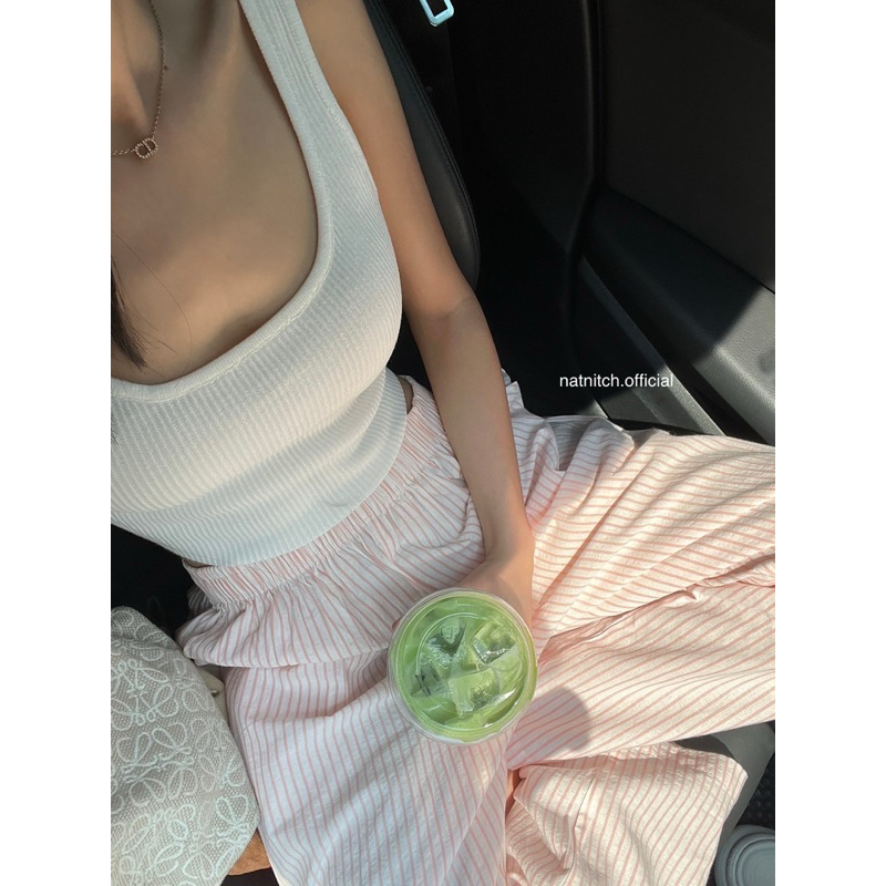 Darcy Pant | กางเกงลำลอง เอวยางยืด ลายทาง (natnitch)