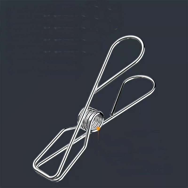 Mi ไม้แขวนพวงหนีบ ผ้าสแตนเลส อเนกประสงค์  ที่หนีบผ้า  8 ตัว ราคา 1อัน Hanger - รูปที่ 4