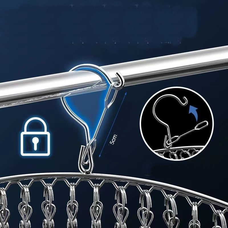 Mi ไม้แขวนพวงหนีบ ผ้าสแตนเลส อเนกประสงค์  ที่หนีบผ้า  8 ตัว ราคา 1อัน Hanger - รูปที่ 7