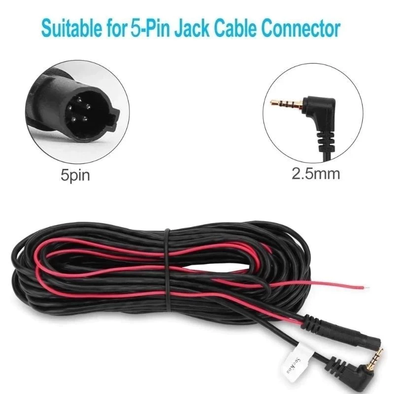 กล้องมองหลังรถยนต์ 5 Pin HD 4LED สำหรับบันทึกกล้องหลัง สายยาว 5 เมตร /10เมตร5 พิน thumbnail 4