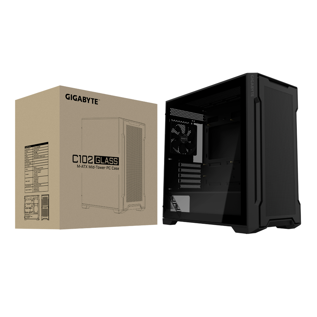 GIGABYTE CASE (เคสเกมมิ่ง) C102 GLASS | mATX | 1 Year Warranty (C102G) - รูปที่ 7