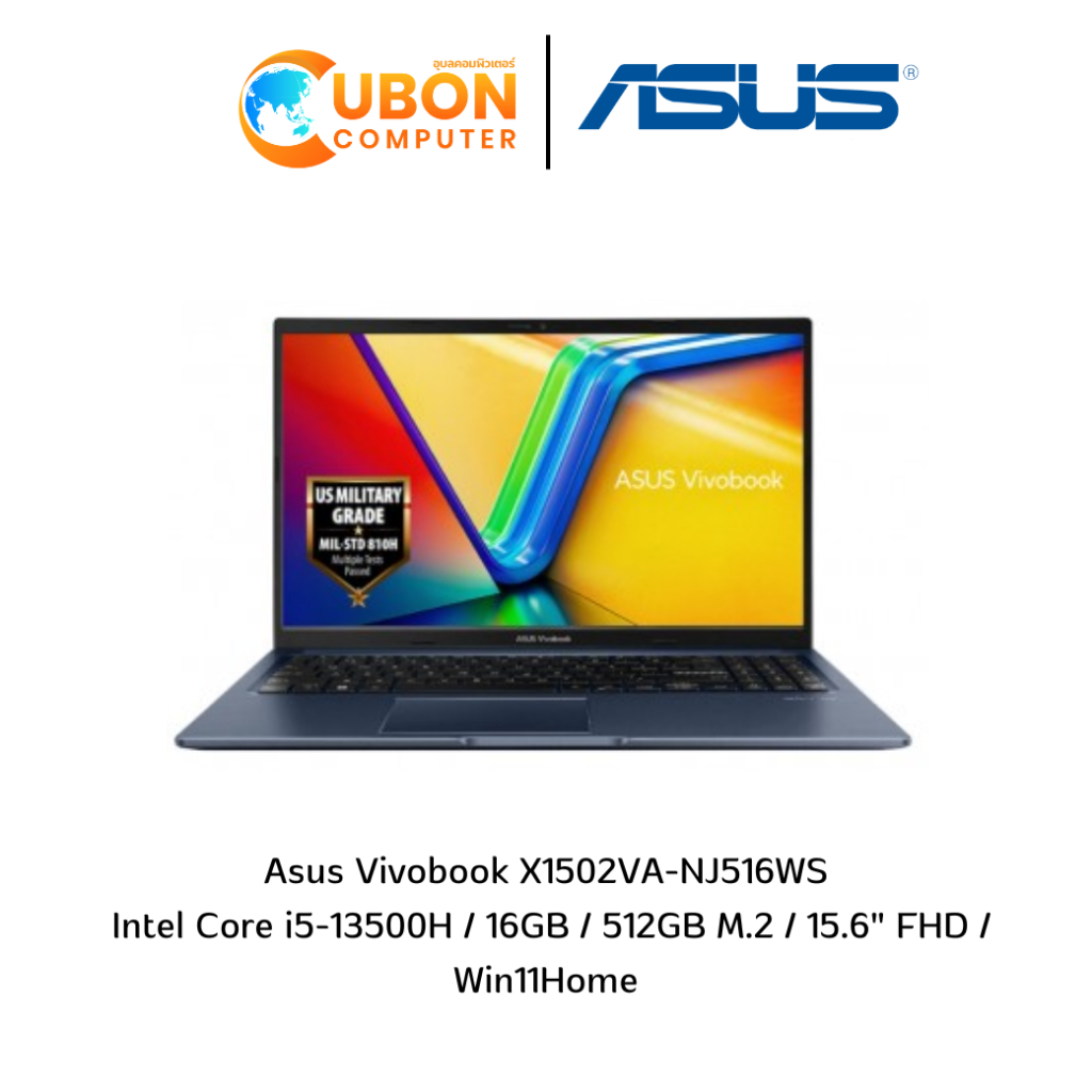 Notebook (โน๊ตบุ๊ค) Asus Vivobook X1502VA-NJ516WS / Intel Core i5-13500H / 16GB / 512GB M.2 / 15.6" FHD / Win11Home