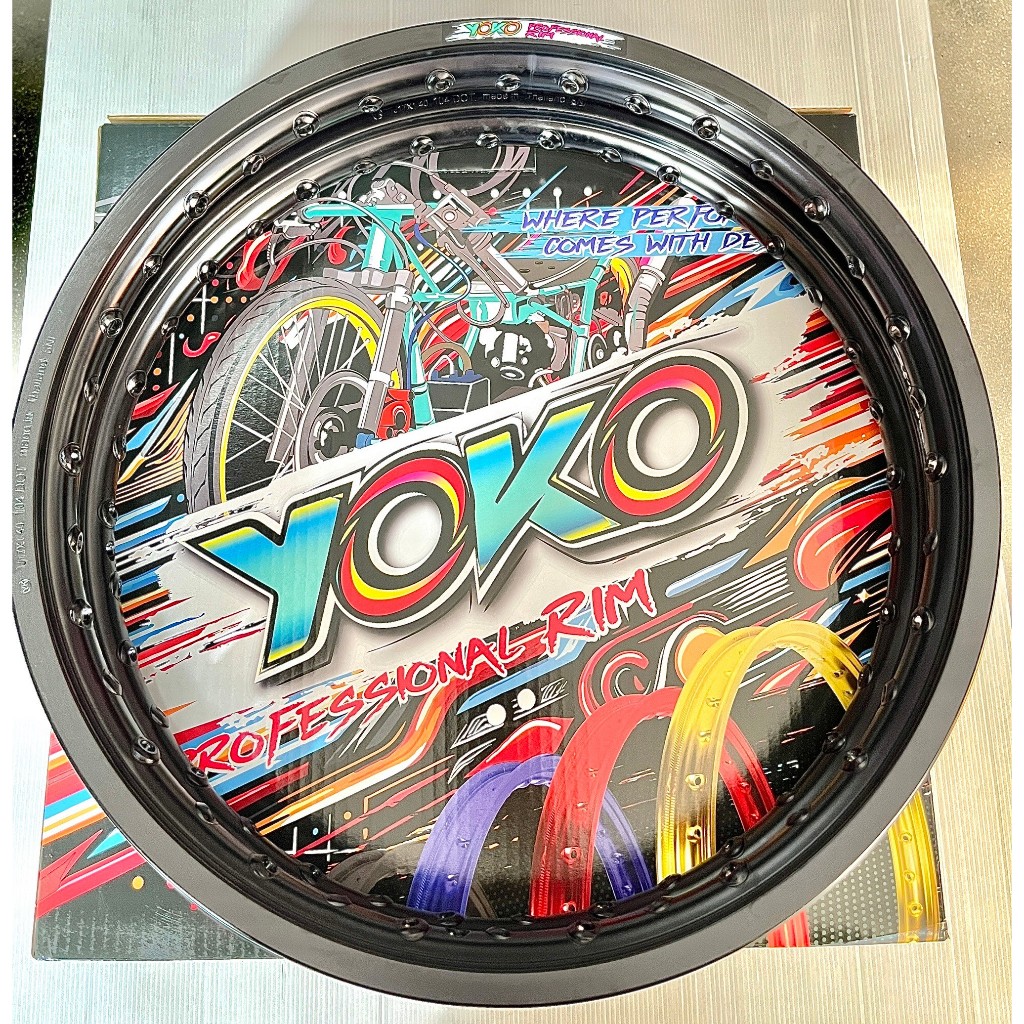 วงล้อ /YOKO PRO 1.20 , 1.40 สีดำ + ซี่ลวด (หน้า/หลัง)