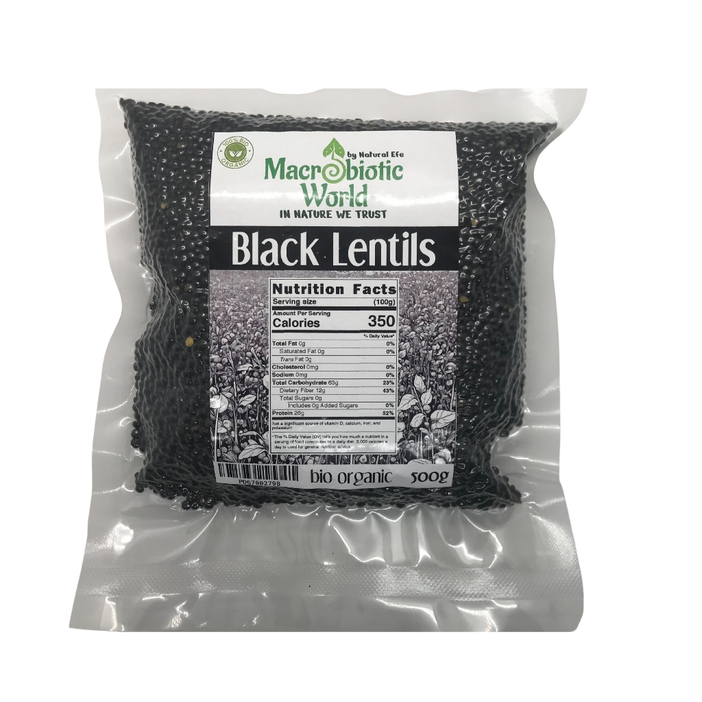 Organic/BIO Black Lentils เเบลคเลนทิล 500g