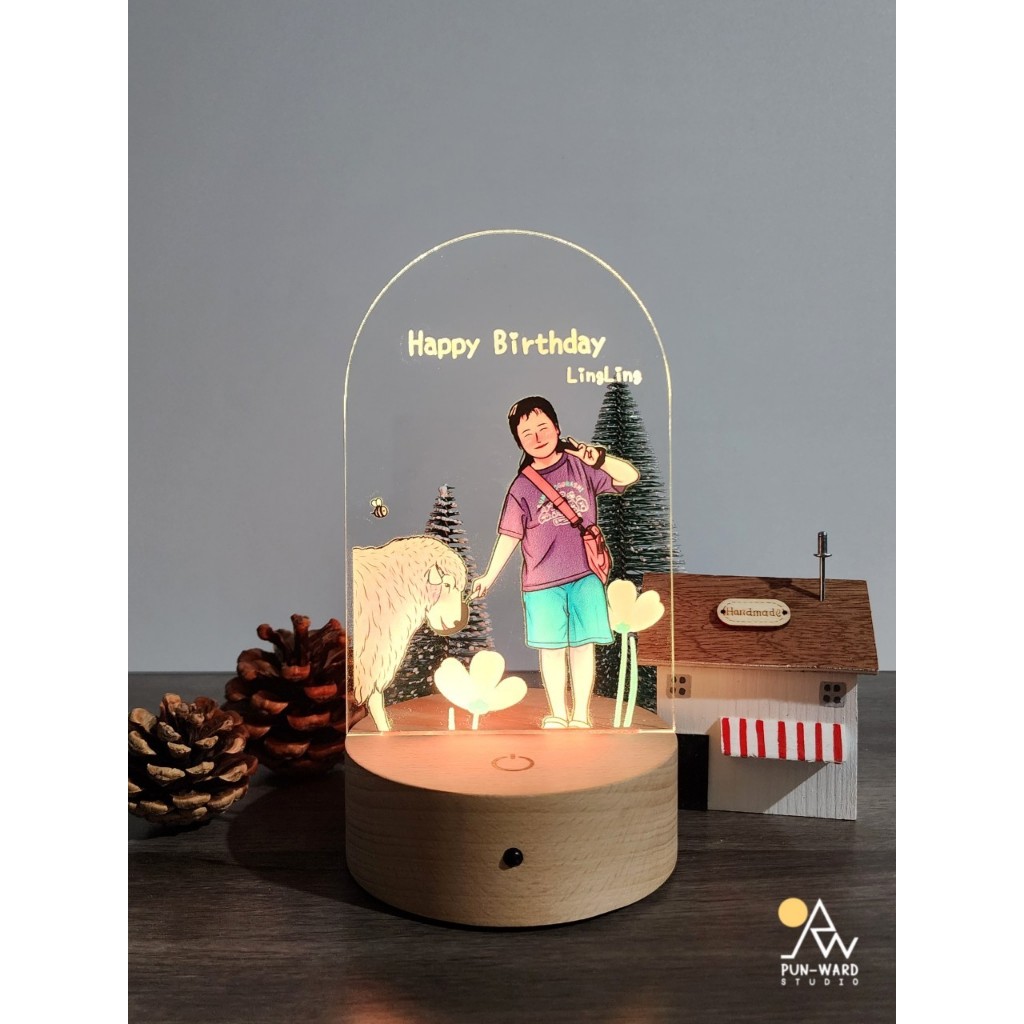 โคมไฟอะคริลิค โคมไฟรูปวาด รูปวาดแบบมินิมอลคาร์แรคเตอร์ ของขวัญทุกเทศกาลต่างๆ - รูปที่ 3