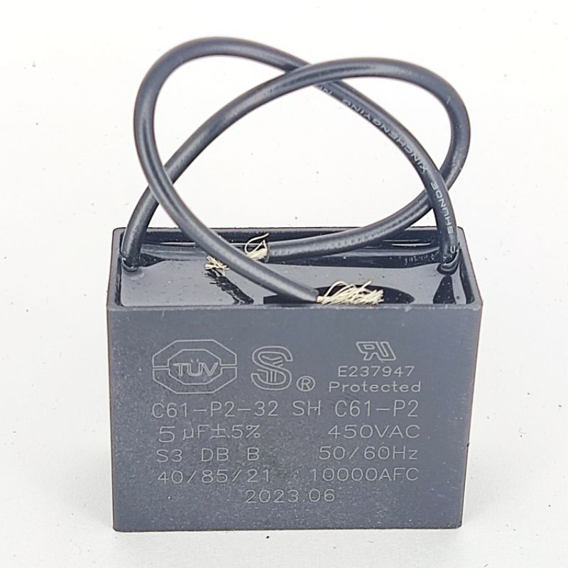 CBB61 Capacitor 5uf 450VAC แบบมีสาย