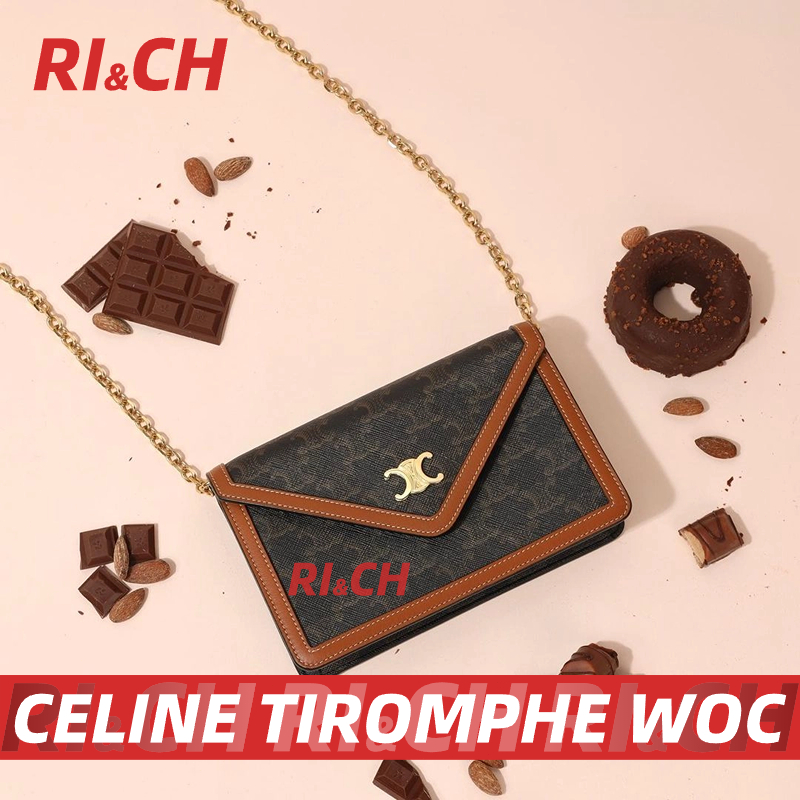 CELINE TIROMPHE WOC กระเป๋าสตางค์พร้อมสายโซ่ MARGO #Rich ราคาถูกที่สุดใน Shopee แท้💯