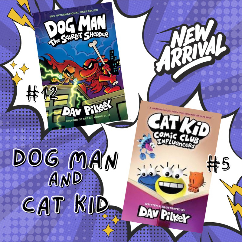 ใหม่ หนังสือการ์ตูน Dog man 12 , cat kid 5 แยกเล่ม comic book ภาษาอังกฤษ สนุก ต้องอ่าน dav pilkey