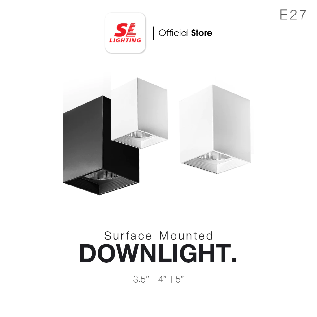 SL LIGHTING | Surface Mounted Downlight ดาวน์ไลน์ติดลอย ทรงสี่เหลี่ยม E27 มี 3 ขนาด SL-3-551,552F,553F