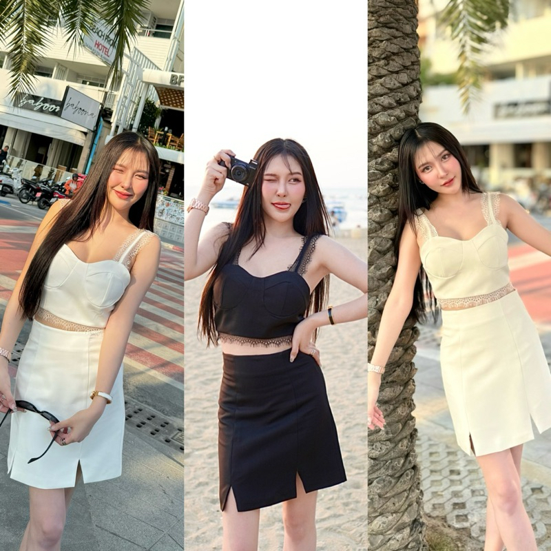 P327 La La Lace เซ็ตกระโปรงสั้น Teerakan