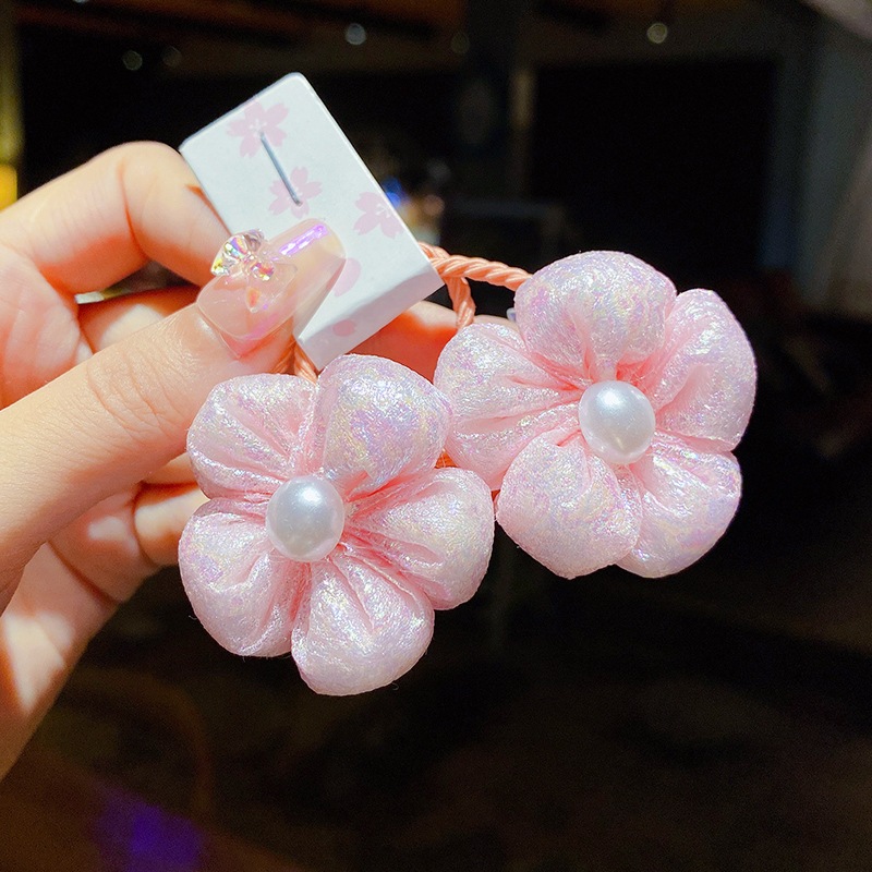 ส่งทันที ยางรัดผมดอกไม้แพคคู่=2ชิ้น ยืดหยุ่น สีสวย ถูกที่สุดแน่นอน