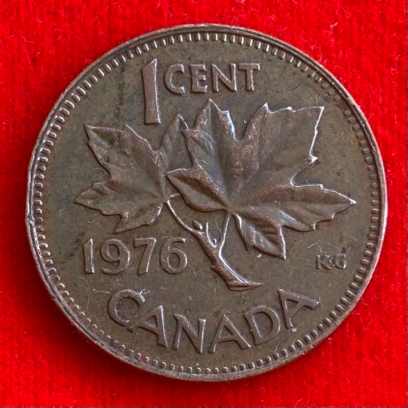 🇨🇦 เหรียญแคนาดา Canada 1 cent ปี 1976 เหรียญต่างประเทศ