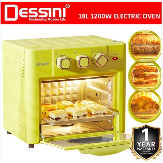 DESSINI ITALY 18L Electric Rotisserie Oven Convection Hot Air Fryer Toaster Timer Oil Free Roaster Machine / Ketuhar