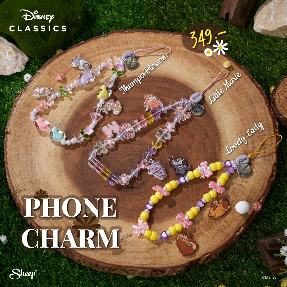 [Strap Animals] Disney Animals Limited Collection :สายคล้องมือถือ Phone Charm ลาย Little Marie,Lady,Thumper ลิขสิทธิ์แท้