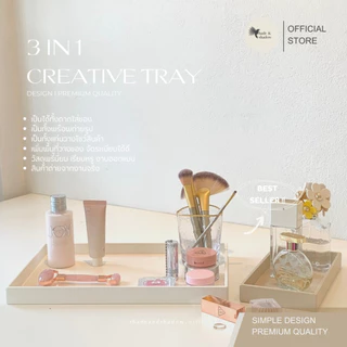 ถาดไม้จัดระเบียบ วางพร็อพถ่ายรูป prop tray ใส่น้ำหอม เครื่องสำอาง เครื่องเขียน ถาดเสริ์ฟ minimal