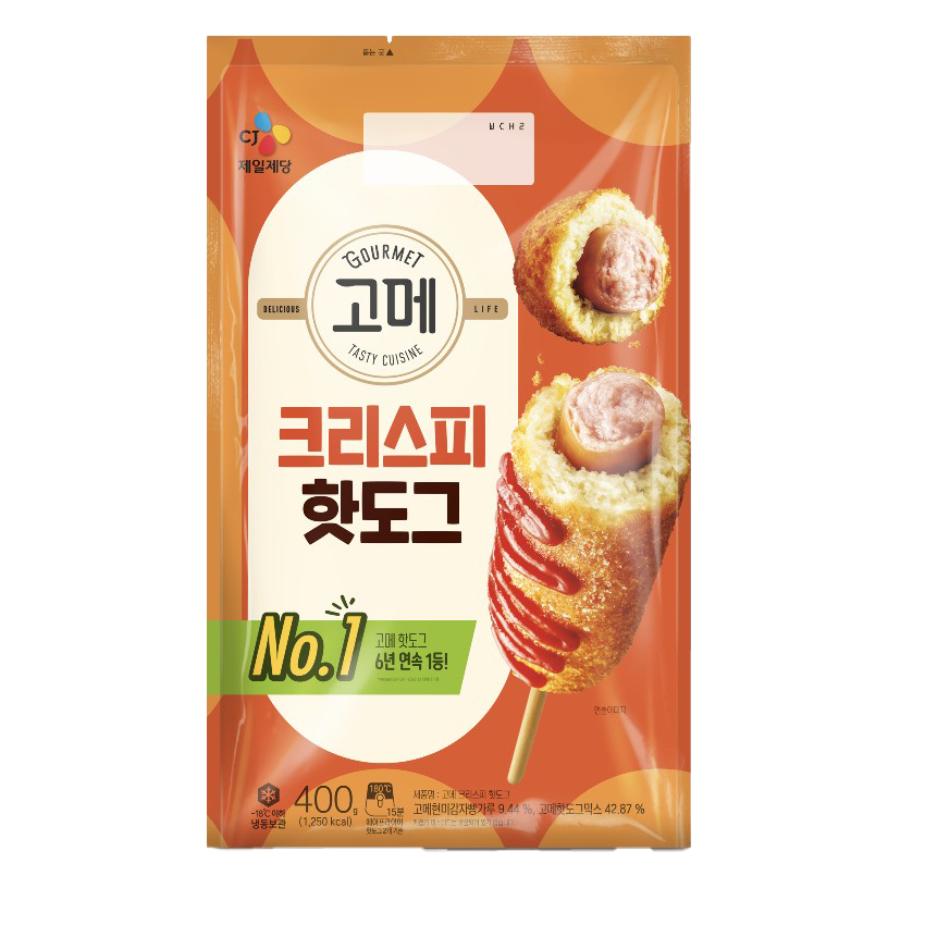 CJ โกร์เมต คอร์นด็อก เกาหลี 400 กรัม GOURMET CRISPY CORNDOG 400G