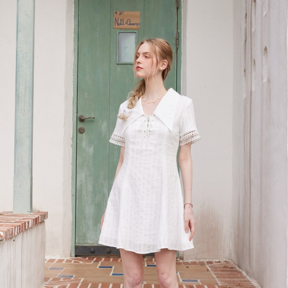 La Mignonne (XS-3XL) Northy Vivi Dress เดรสใส่ไปเที่ยว เดรสกระโปรงยาว ดีเทลคอปก ใส่ซัมเมอร์ ผ้าใส่สบาย