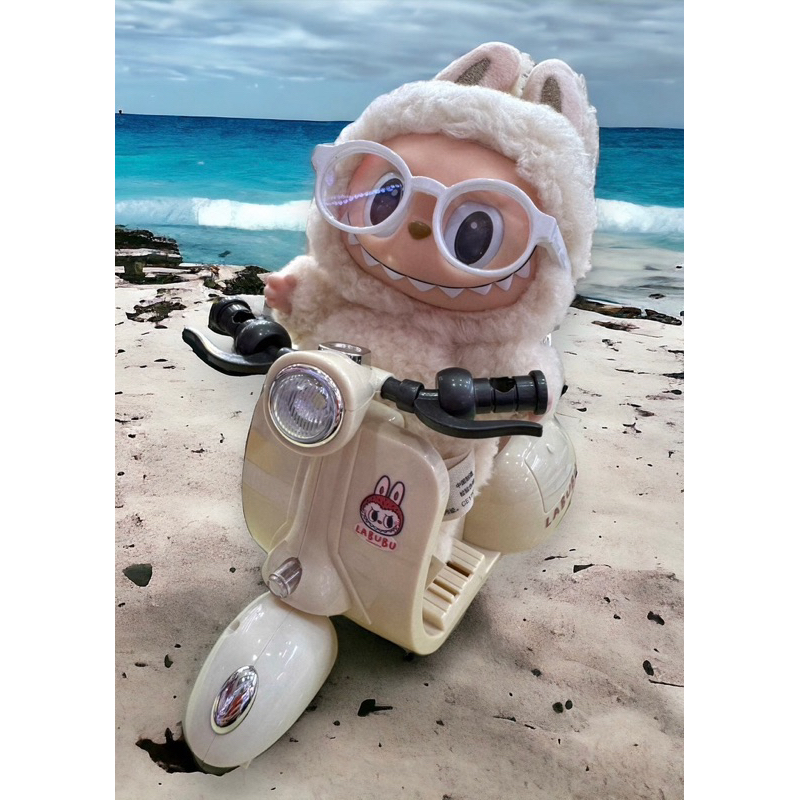 รถ Labubu รถเวสป้า vespa Labbu รถมอเตอร์ไซค์ Labubu มีไฟ มีเสียง ยกล้อหมุนได้