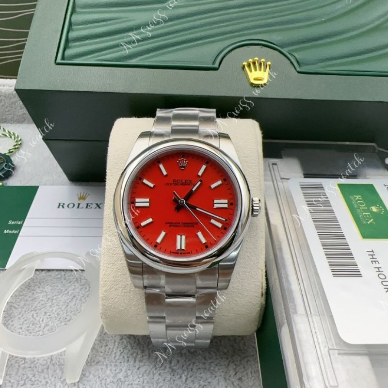 นาฬิกาข้อมือ Rl op red dial 40mm cc clean