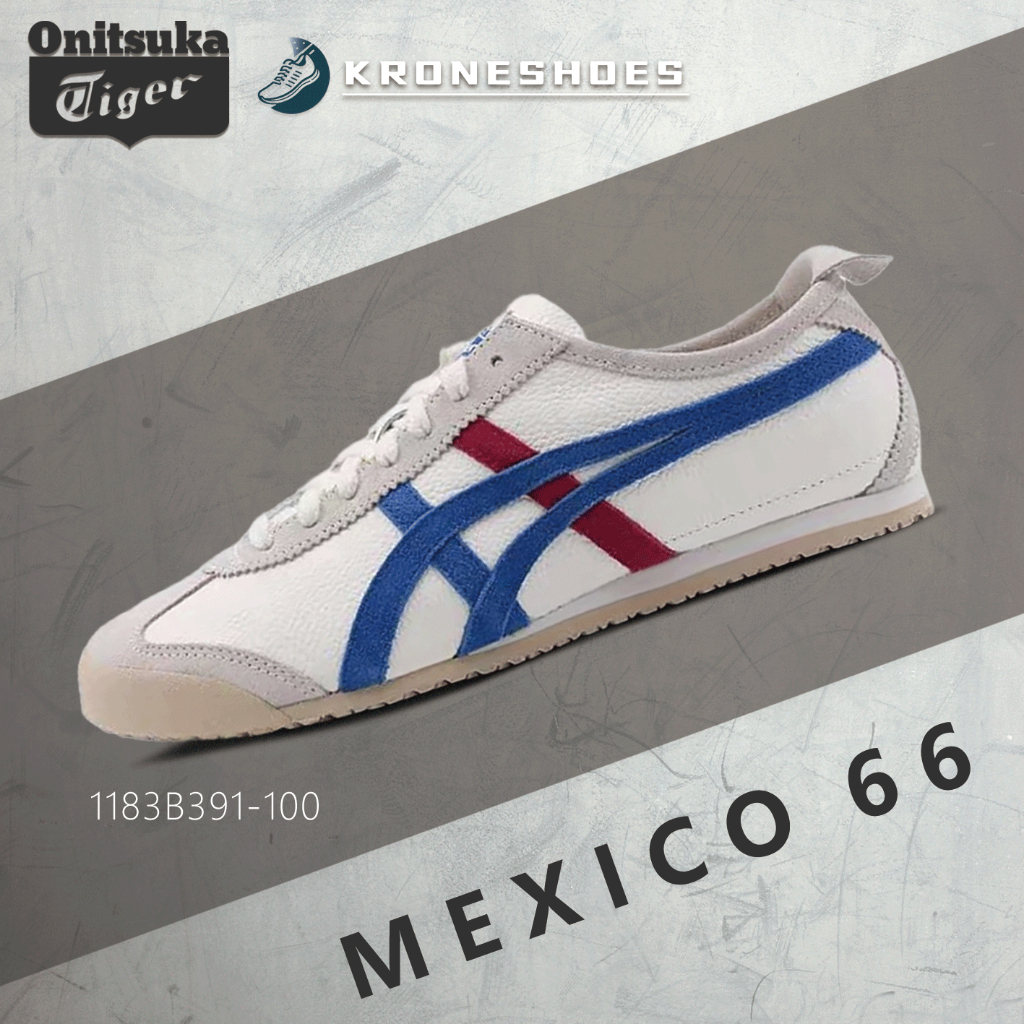 ของแท้ 100% Onitsuka tiger MEXICO 66  1183B391-100 รองเท้าผ้าใบ ได้ทั้งชายและหญิง