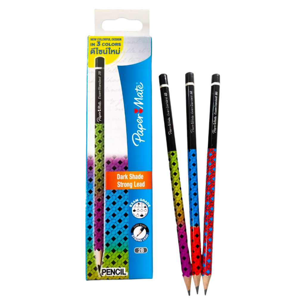 ดินสอไม้ 2B เปเปอร์เมท Paper Mate 2B Exam Standard New Design ต่อกล่อง