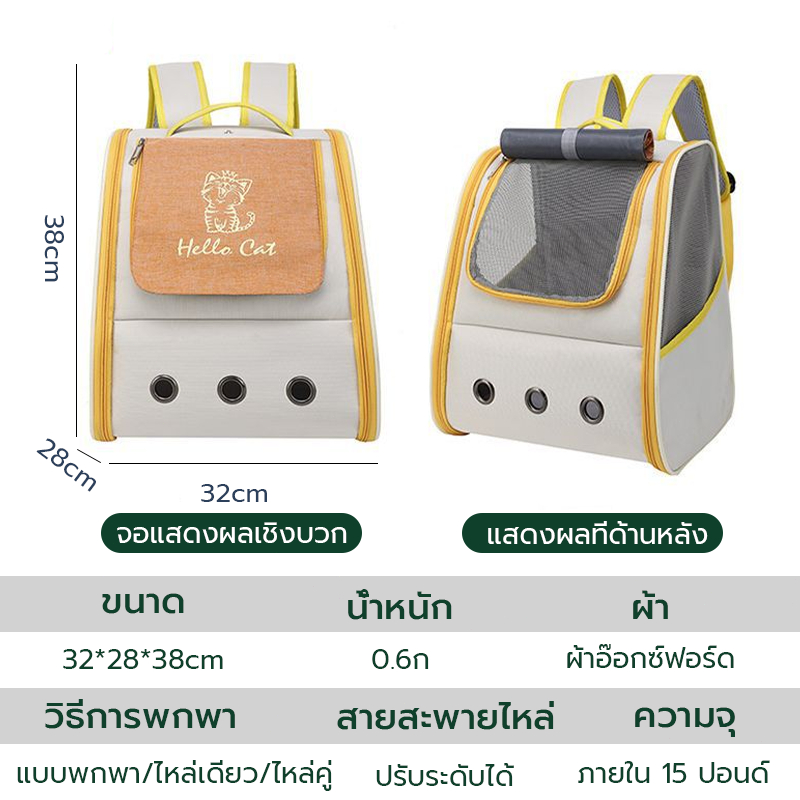 กระเป๋าเป้สะพายหลังสัตว์เลี้ยง กระเป๋าแมว กระเป๋าสัตว์เลี้ยงระบายอากาศไหล่ / มือถือ กระเป๋าเป้สะพายหลังสุนัขพับได้ รูปที่ 6