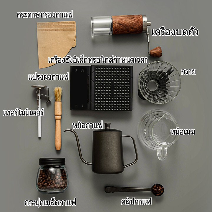 ชุดดริปกาแฟ ชุดดริปกาแฟสด  มีชุด 7 ชิ้น ชุด 8 ชิ้น และชุด 9 ชิ้นให้เลือก ชุด10 ชิ้นเป็นกล่องของขวัญ - รูปที่ 4