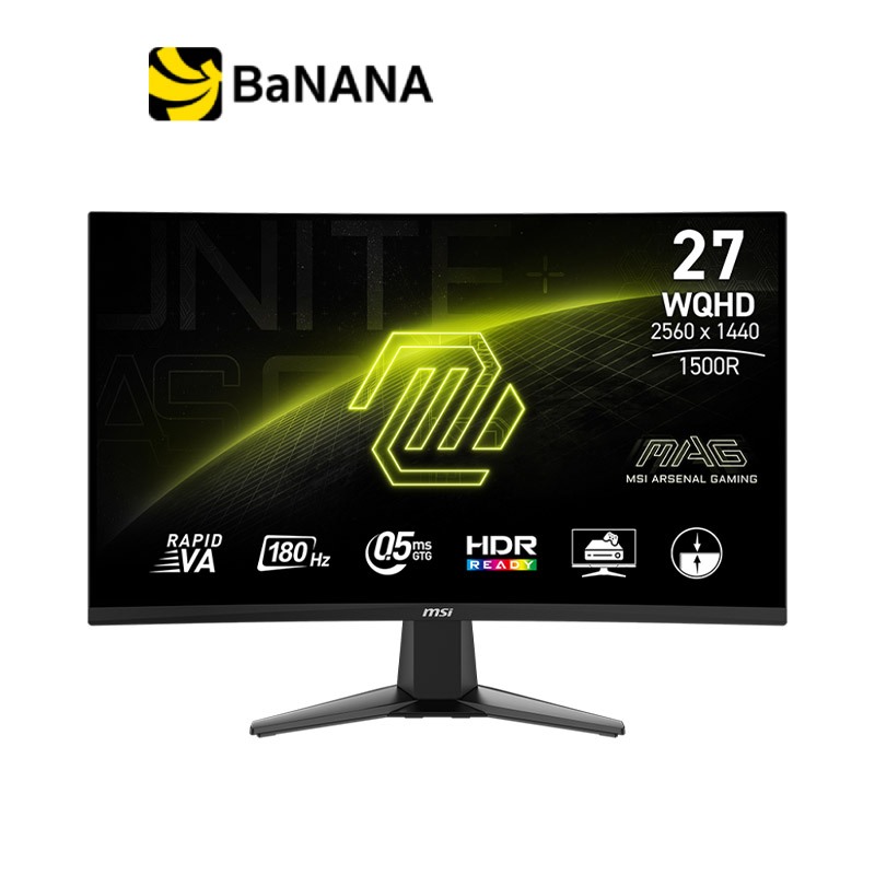 จอมอนิเตอร์ MSI MAG 27CQ6F Gaming Monitor (Rapid VA 180Hz 0.5ms, Curved 1500R) by Banana IT