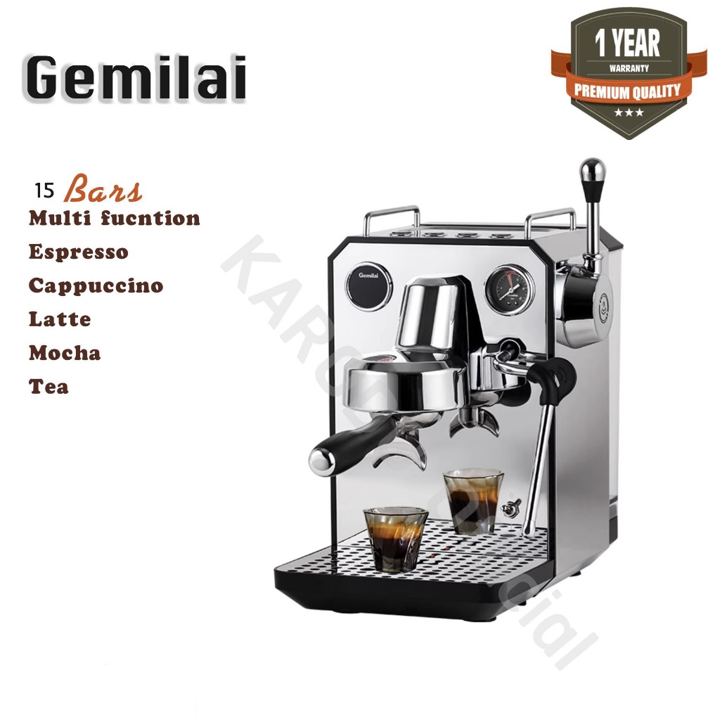 Gemilai เครื่องชงกาแฟอัตโนมัติ (ตั้งค่าเวลาชง,บ่มกาแฟ,ตั้งอุณหภูมิสตีมได้) 1700W 1.7 ลิตร รุ่น CRM 3006